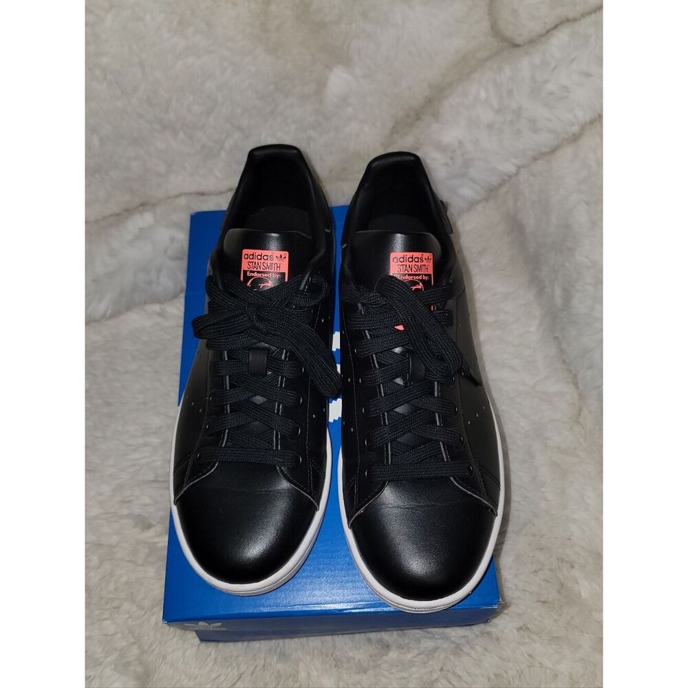 Adidas Stan Smith Originals Black White Turbo Shoes Mens Size 6